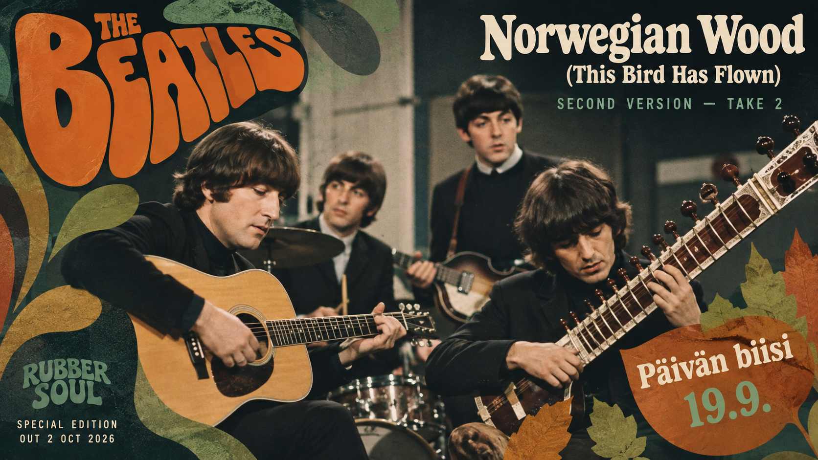 Päivän biisi 19.9.2026: The Beatles – Norwegian Wood (This Bird Has Flown)