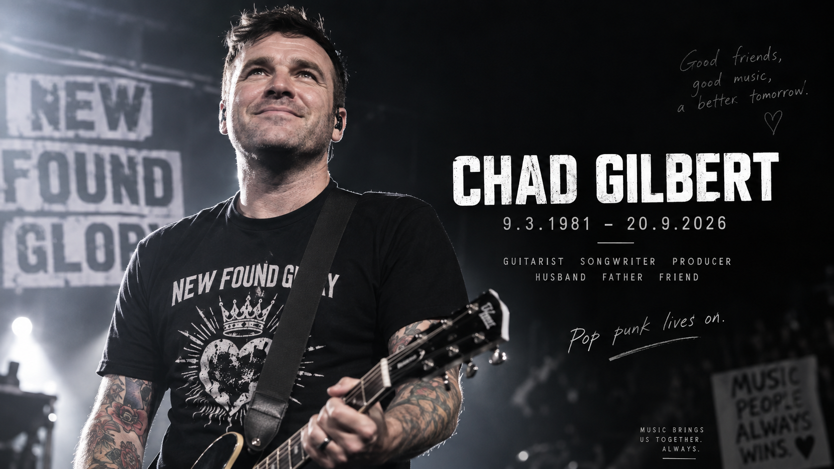 Chad Gilbert 1981–2026 – pop punkin tinkimätön kitaristi